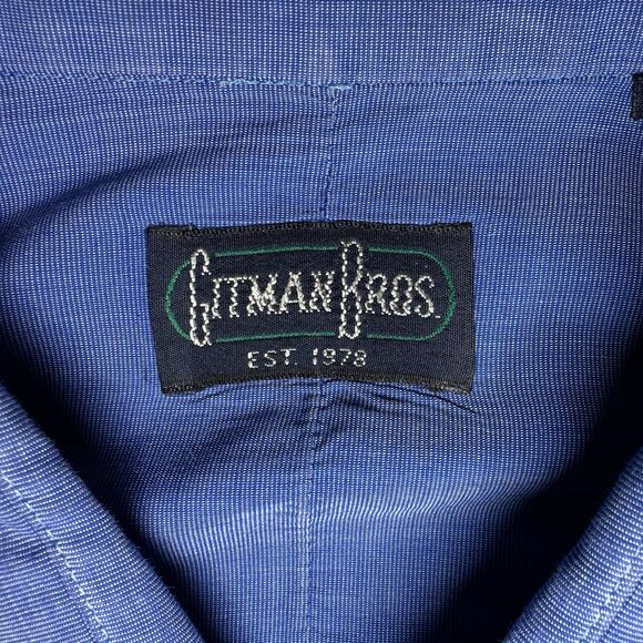 Gitman Bros. Classic Poplin Blue Dress Shirt Made in 16 / 33 Large Made in USA - Picture 3 of 12